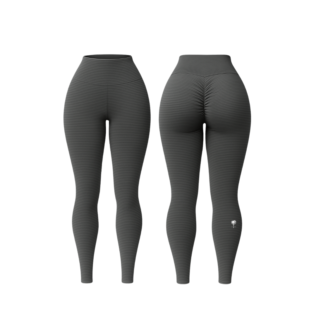 The Palm™ PalmTone™ Curve Leggings in black. Sculpting leggings with a push-up effect, shown from front and back on white background.