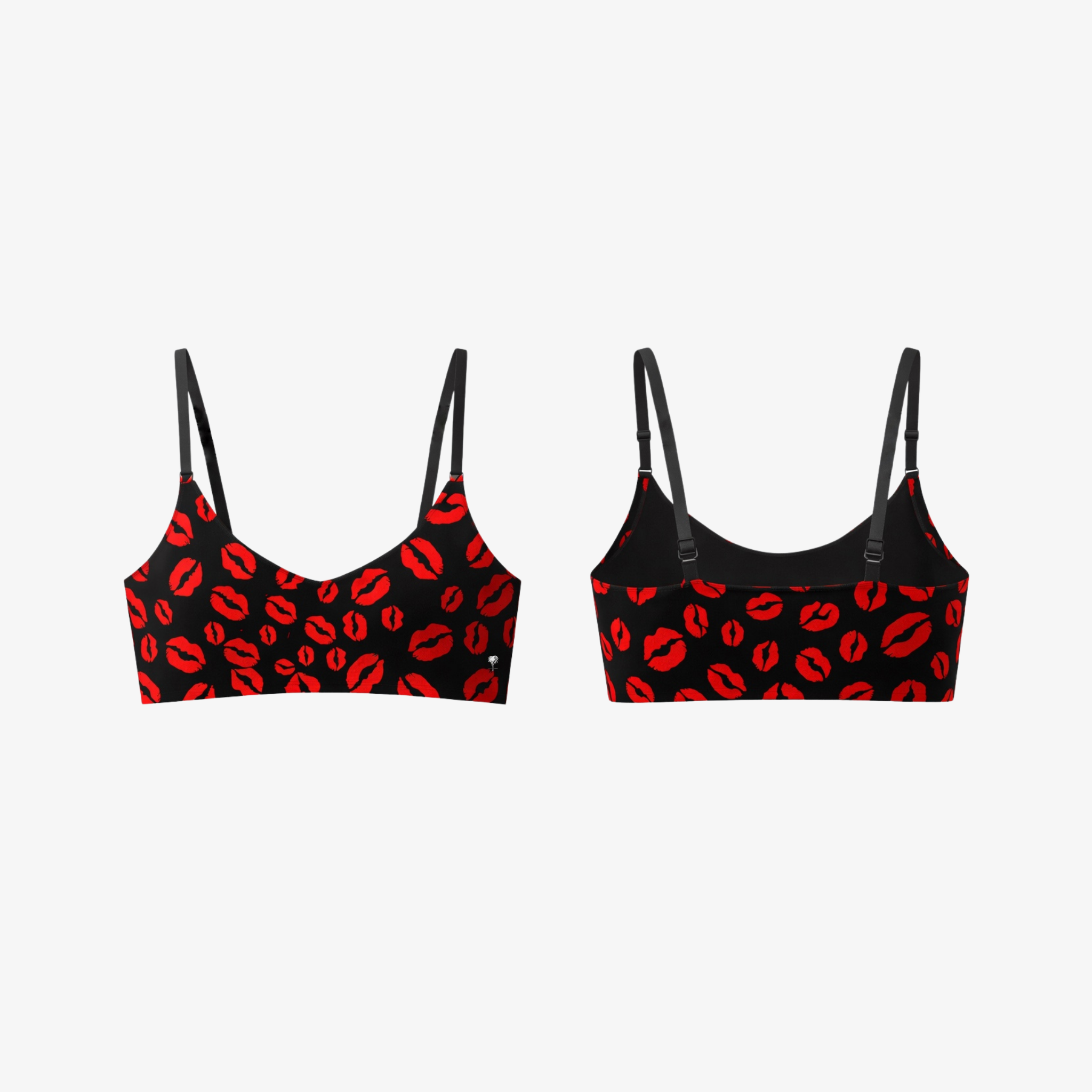 A deep berry-red "Lip" colored seamless bra with a print, highlighting a feminine, rich tone and premium feel.