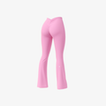 Feminine Blush Pink BootyForm™ flare leggings designed to enhance natural curves with a soft, second-skin feel.