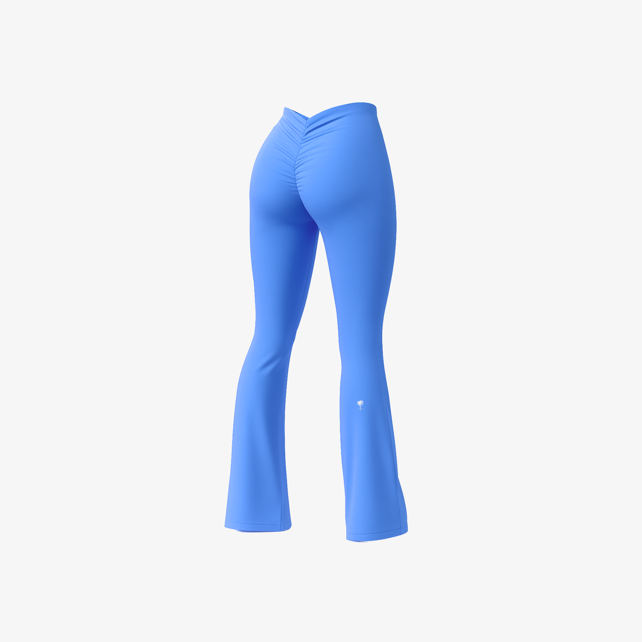 Vibrant Electric Ocean BootyForm™ flare leggings with an elegant flared silhouette for a bold, street-ready look.