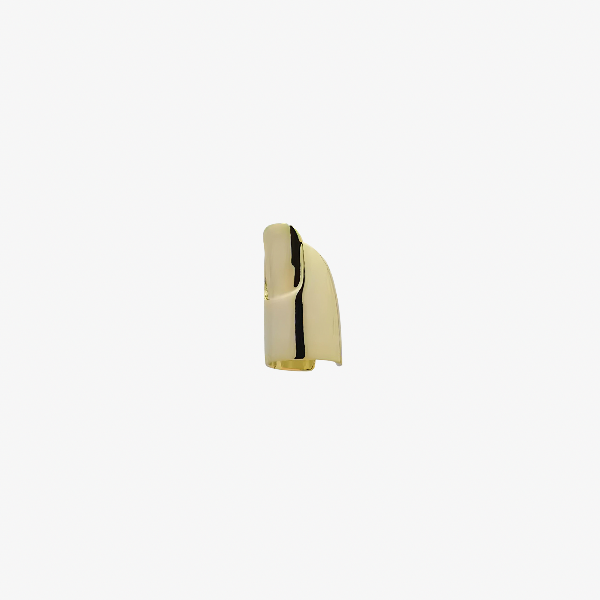 Sleek Gold ChromeLuxe™ ring with a smooth, sculptural curve and a warm metallic glow for an elegant, minimal look.