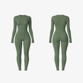 Sage Green CoreShape™ Long Sleeve Set shown from front and back on a white background