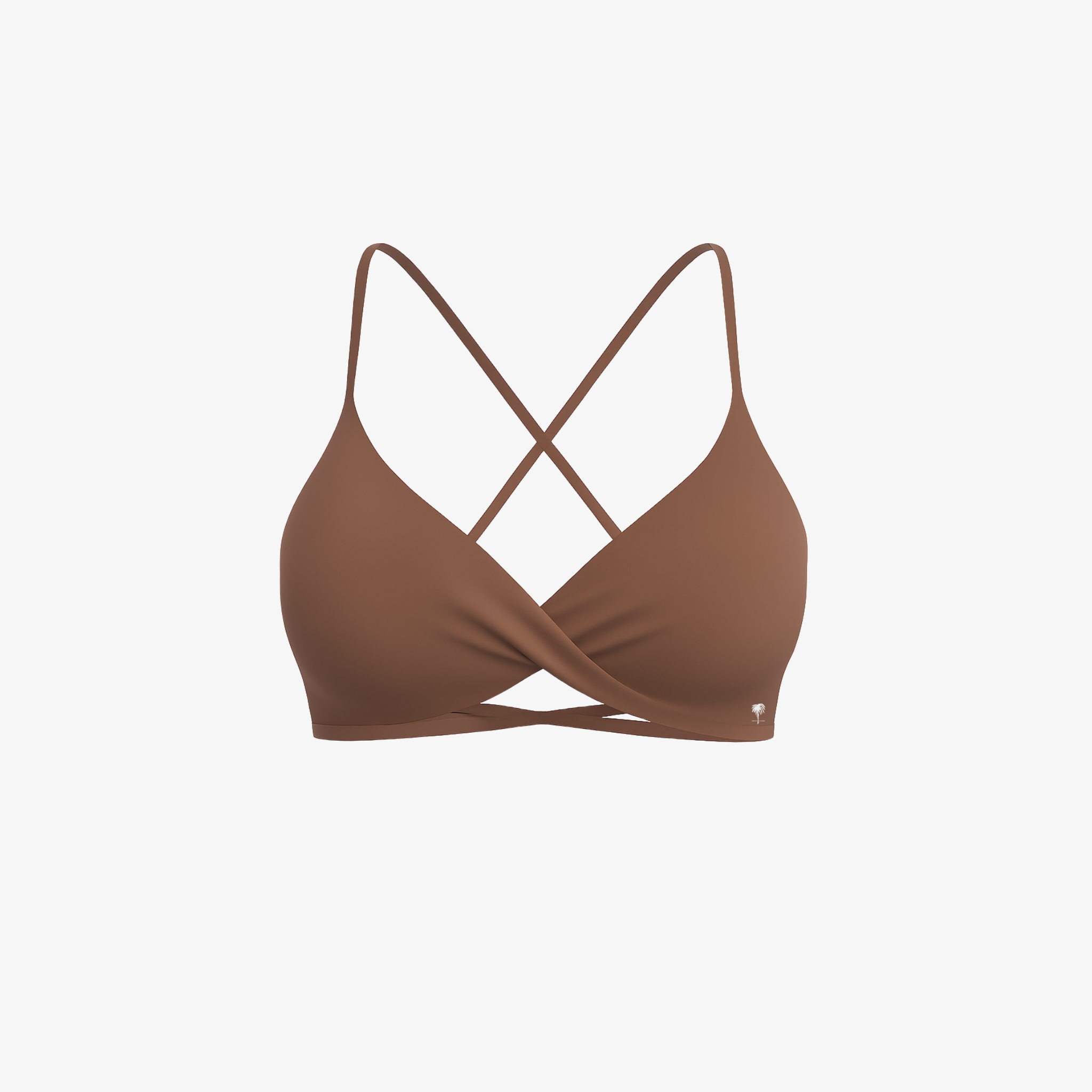 Earthy Brown CrossFlex™ sculpting bra, designed for effortless movement and a smooth, minimalist aesthetic.