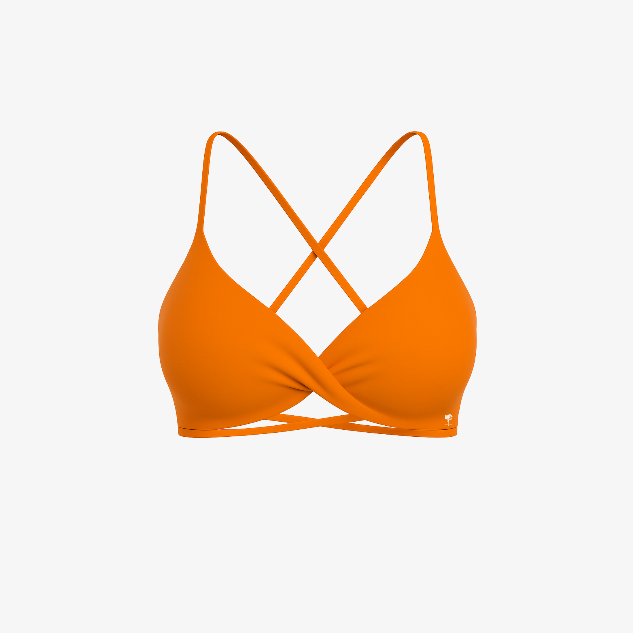 Warm Soft Orange CrossFlex™ bra, offering gentle wire-free support and a vibrant, second-skin feel by The Palm.