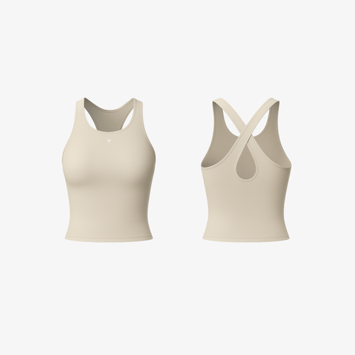 Soft Sent Beige CrossForm™ sculpting tank, offering a flattering fit and effortless stretch for layering and lounging.