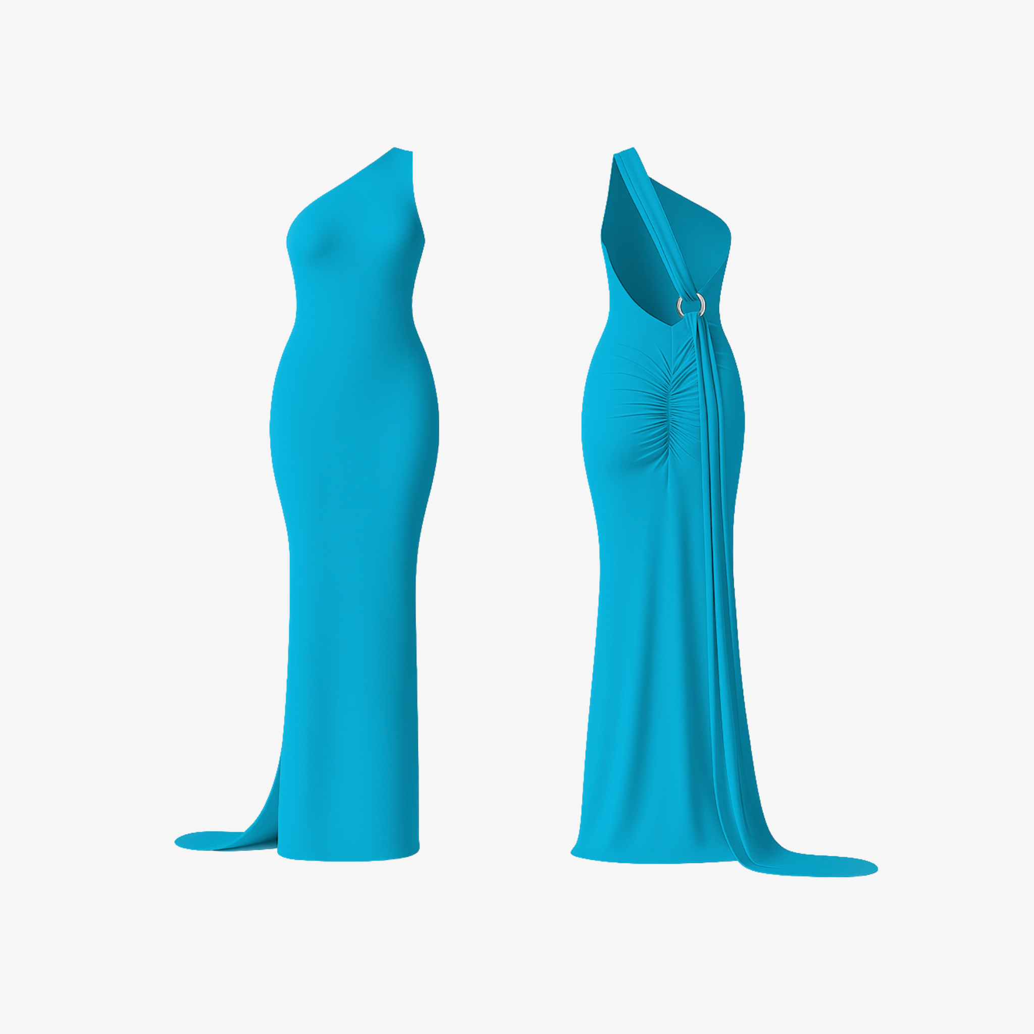 Vibrant Bright Blue CurveLuxe™ sculpting dress designed with a modern aesthetic and soft, four-way stretch comfort.