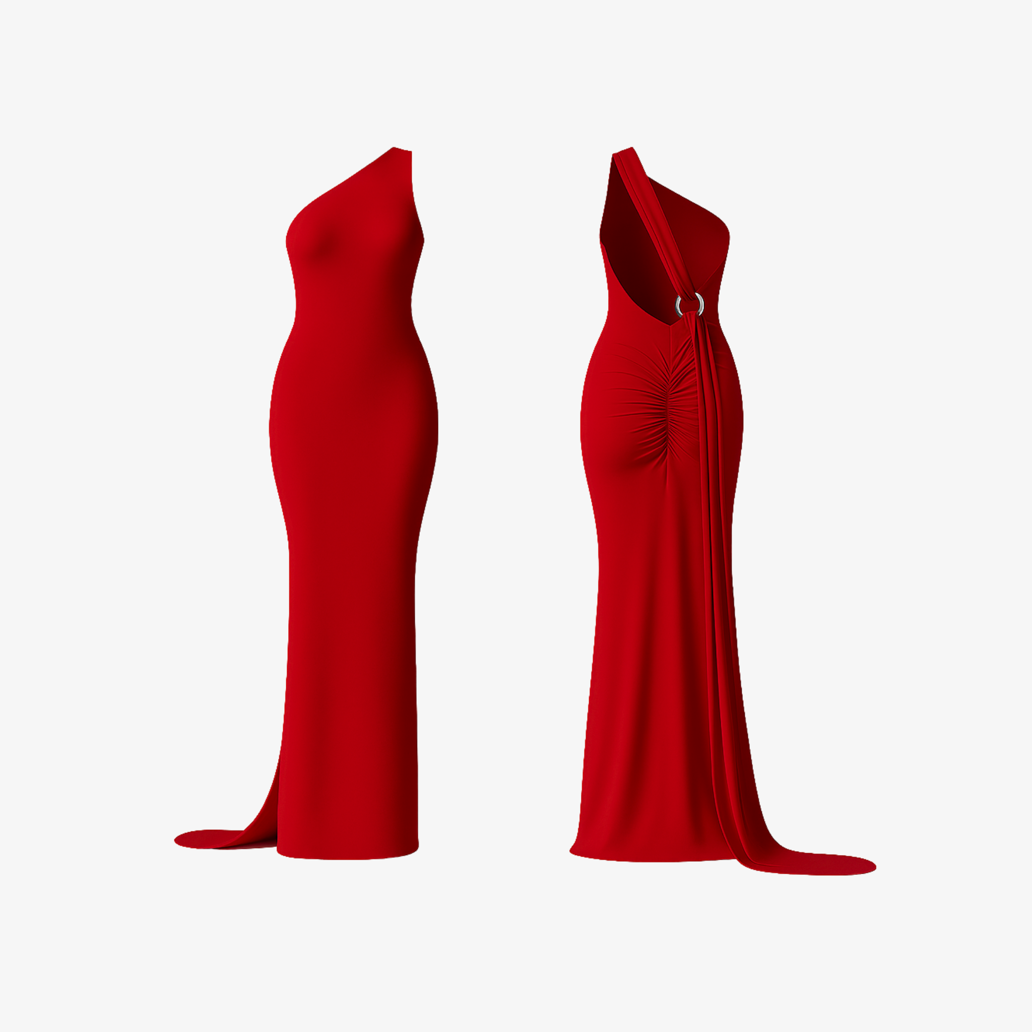 Elegant CurveLuxe™ dress in Deep Red, crafted from premium sculpting fabric that defines the waist and celebrates the silhouette.