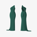 Green CurveLuxe™ mini dress, blending high-end fashion with a smooth, form-enhancing fit.