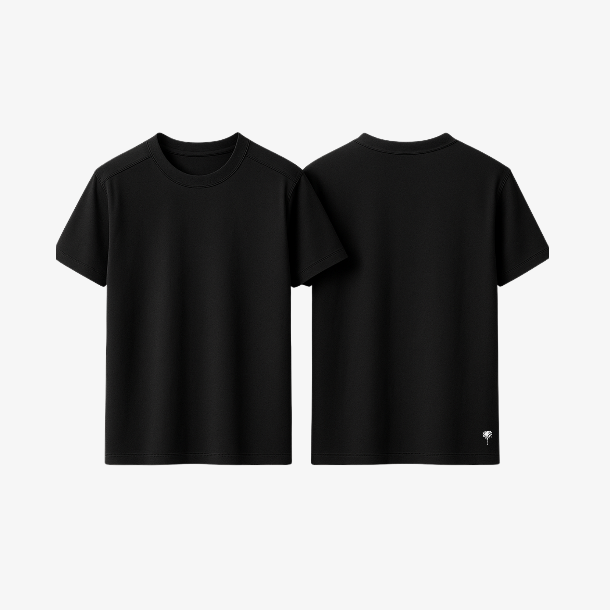 Sleek Jet Black EasyFit™ shirt by The Palm, featuring ultra-soft stretch jersey and a relaxed, breathable drape.