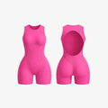 Feminine Blush Pink FlowForm™ one-piece featuring gentle compression and a soft, feminine open-back design.
