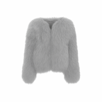 Light grey faux-fur jacket
- soft sculpted texture and clean minimal design by The Palm.