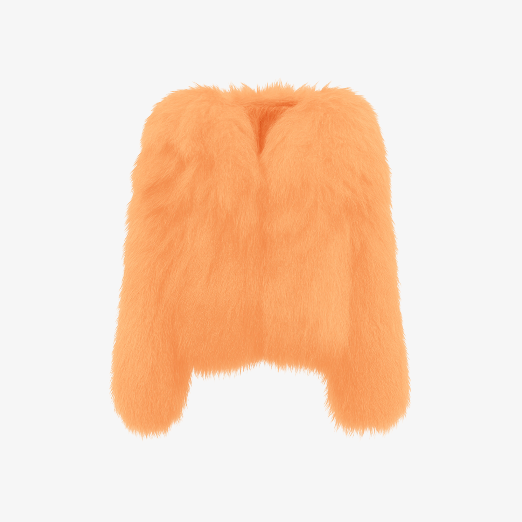 Muted Soft Orange FurMuse™ jacket offering irresistible warmth and a plush faux fur texture with satin lining.