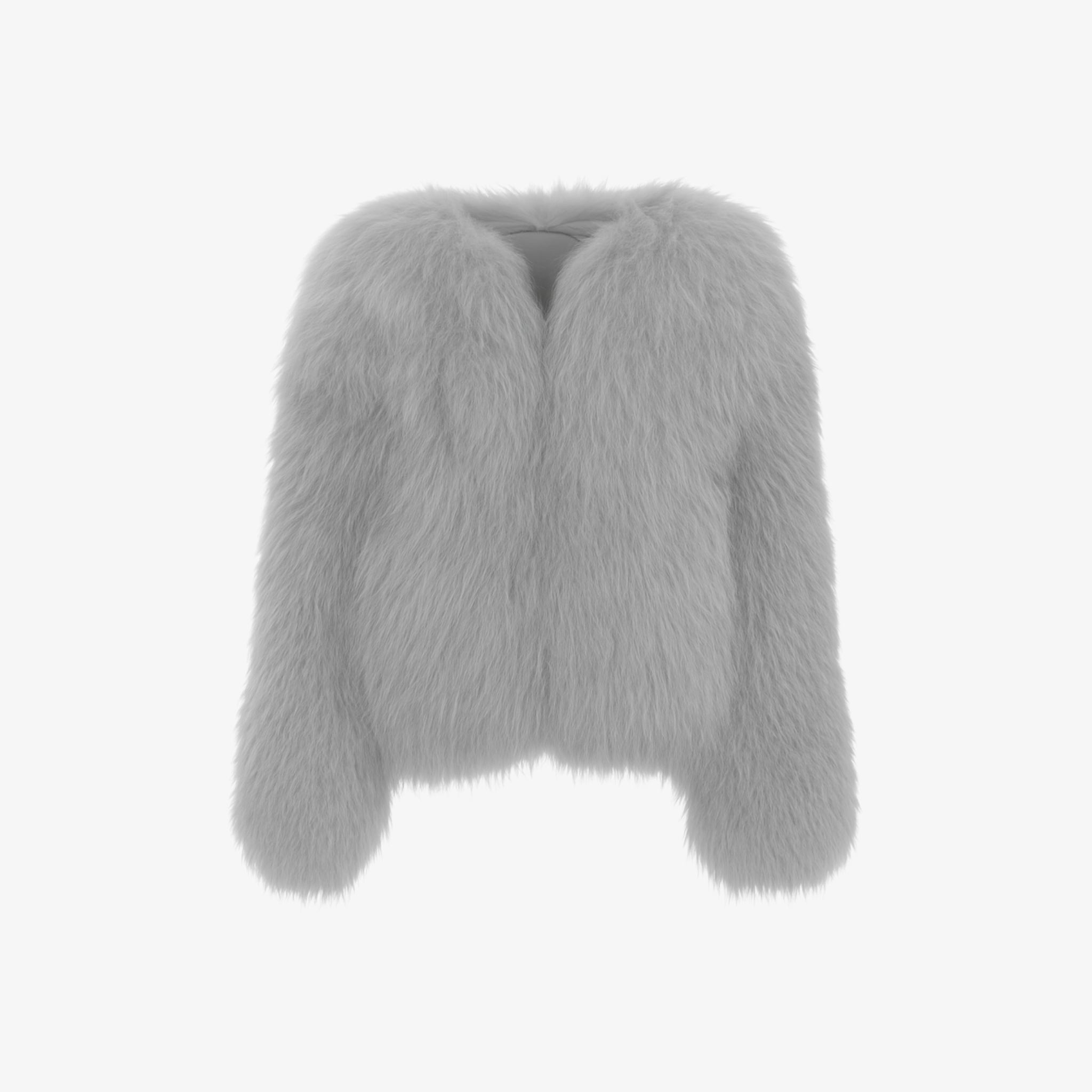 Neutral Stone Sculpt FurMuse™ jacket, designed with premium faux fur and a sophisticated, effortless drape.