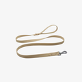 beige waterproof silicone dog leash with black metal hardware