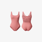 Dusty Rose LumiFlex™ sculpting bodysuit with a smooth front and a textured, statement open-back. Features soft compression and fluid stretch for a soft, feminine second-skin feel.