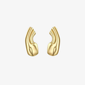 Polished Gold LunaSculpt™ cuff featuring a smooth, fluid contour and a wide sculptural design for a bold yet minimalist statement.