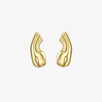 Polished Gold LunaSculpt™ cuff featuring a smooth, fluid contour and a wide sculptural design for a bold yet minimalist statement.