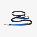 The Palm ElasticPro™ Hands-Free Dog Leash in Blue with adjustable waist belt and shock-absorbing bungee.