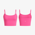 Feminine Blush Pink PalmSoft™ crop top featuring ultra-soft fabric and gentle support for a studio-to-street style.