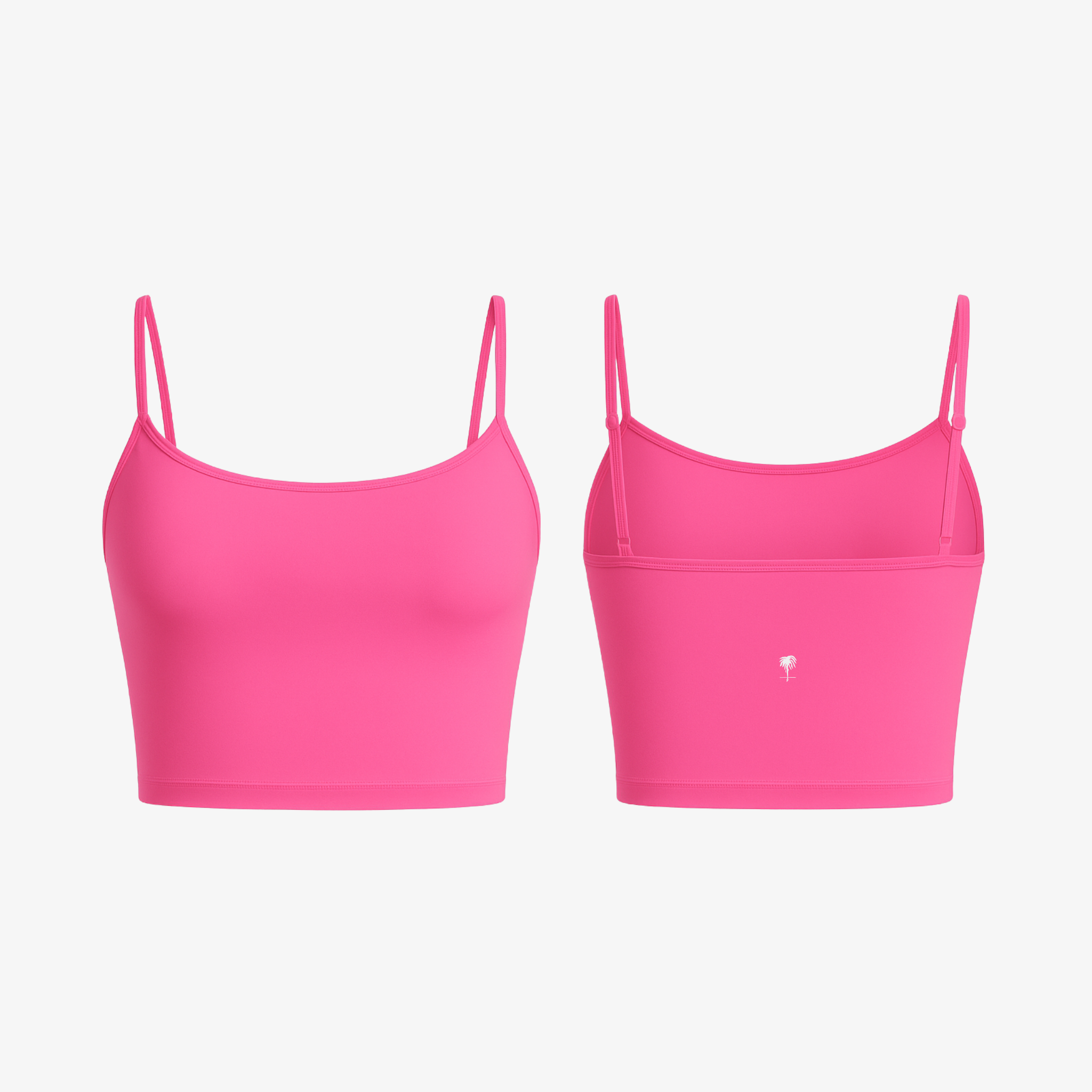 Feminine Blush Pink PalmSoft™ crop top featuring ultra-soft fabric and gentle support for a studio-to-street style.