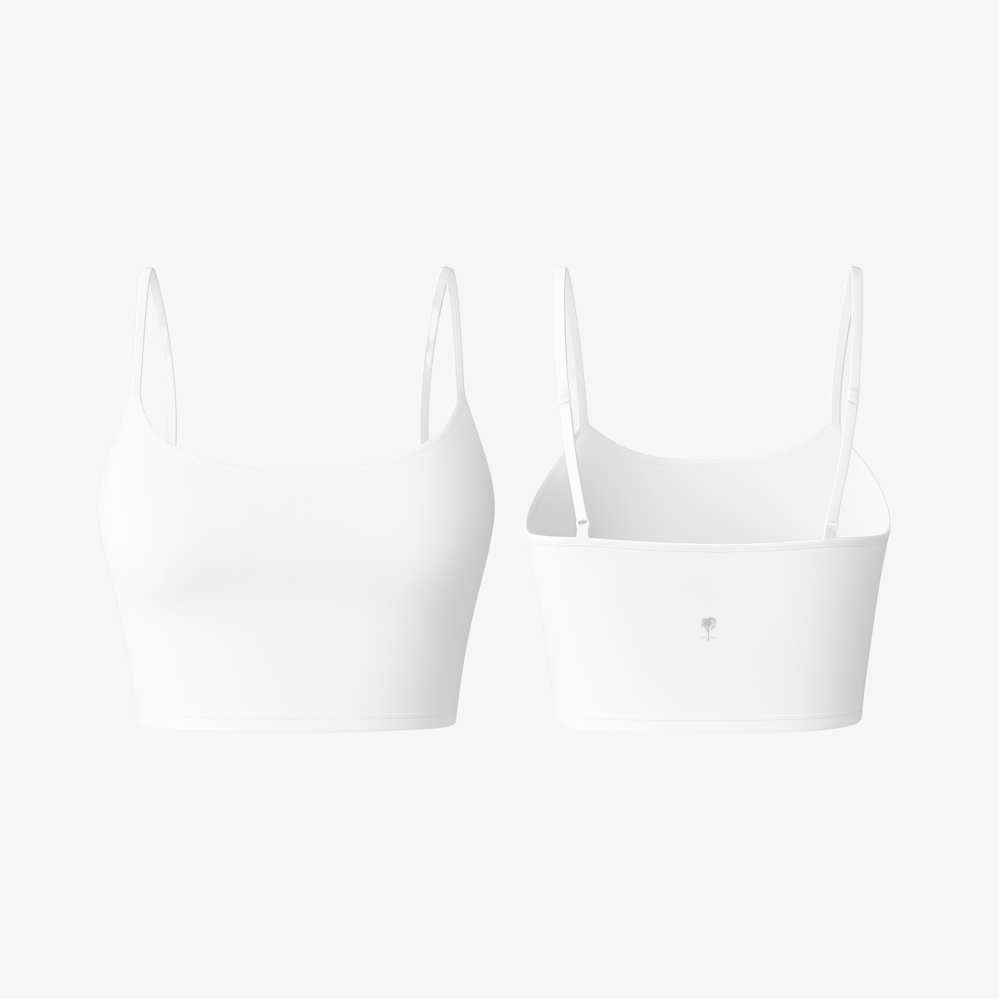 Minimalist White PalmSoft™ cropped top, designed for effortless movement and a seamless, refined look.
