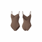 Seamless brown sculpting body with a clean silhouette and smooth finish, shown from front and back on a white background.