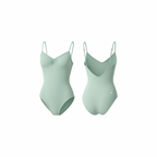 Seamless mint cloud sculpting body with a clean silhouette and smooth finish, shown from front and back on a white background.