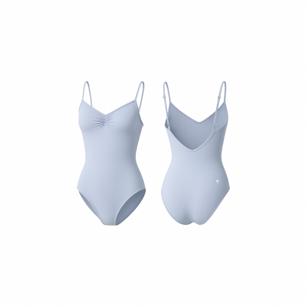 Seamless silver mist sculpting body with a clean silhouette and smooth finish, shown from front and back on a white background.