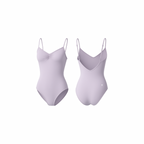 Seamless Soft Lilac sculpting body with a clean silhouette and smooth finish, shown from front and back on a white background.