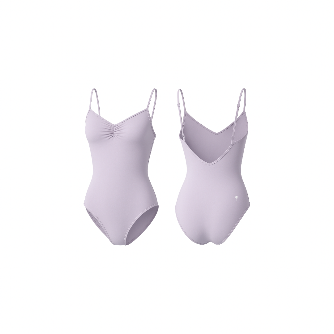Seamless Soft Lilac sculpting body with a clean silhouette and smooth finish, shown from front and back on a white background.
