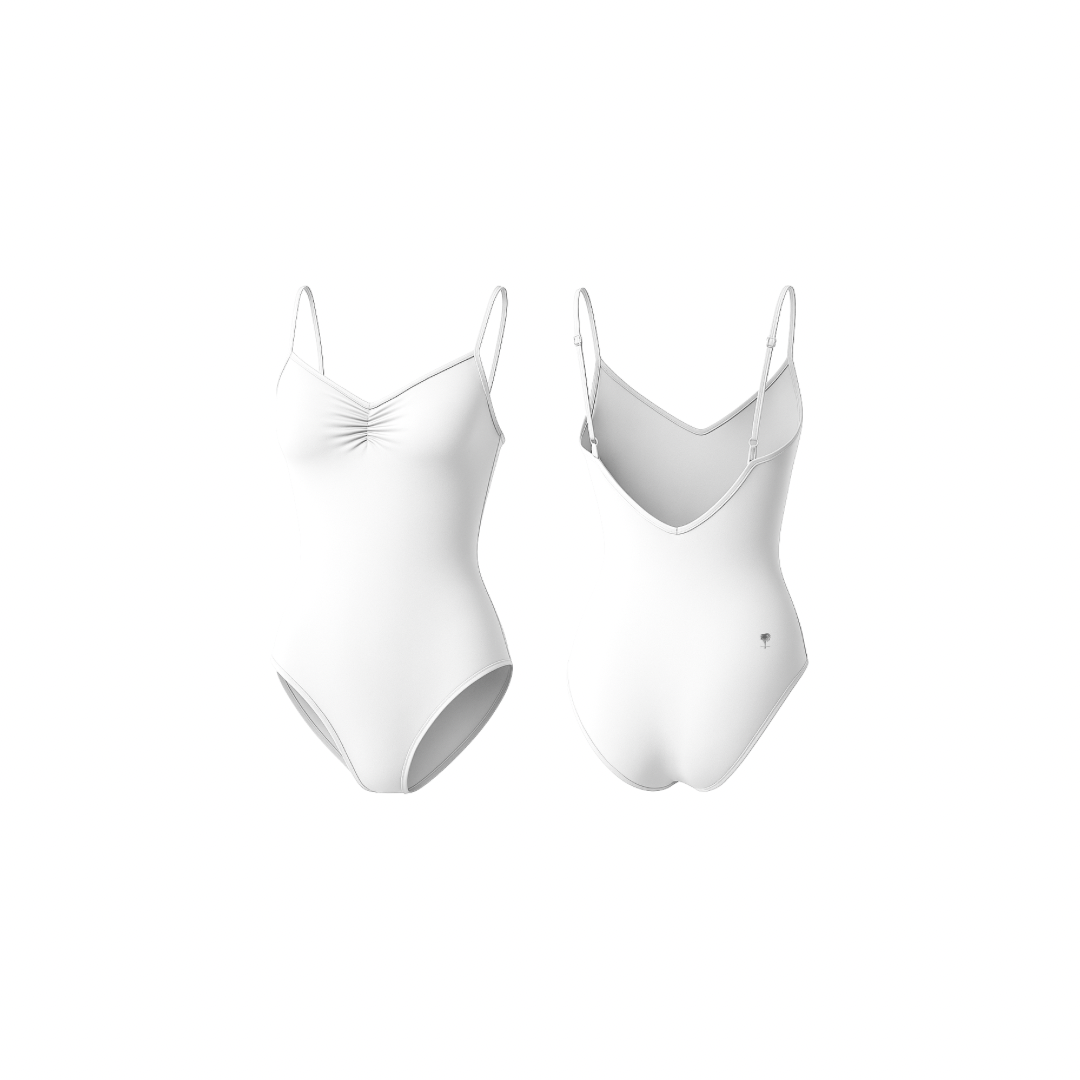 Seamless white sculpting body with a clean silhouette and smooth finish, shown from front and back on a white background.