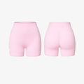 Feminine Blush Pink QuickTone™ jog shorts, offering a flattering silhouette and smooth, lightweight fabric.