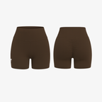 Earthy Brown QuickTone™ sculpting shorts designed to hug curves with effortless comfort and elegant stretch.