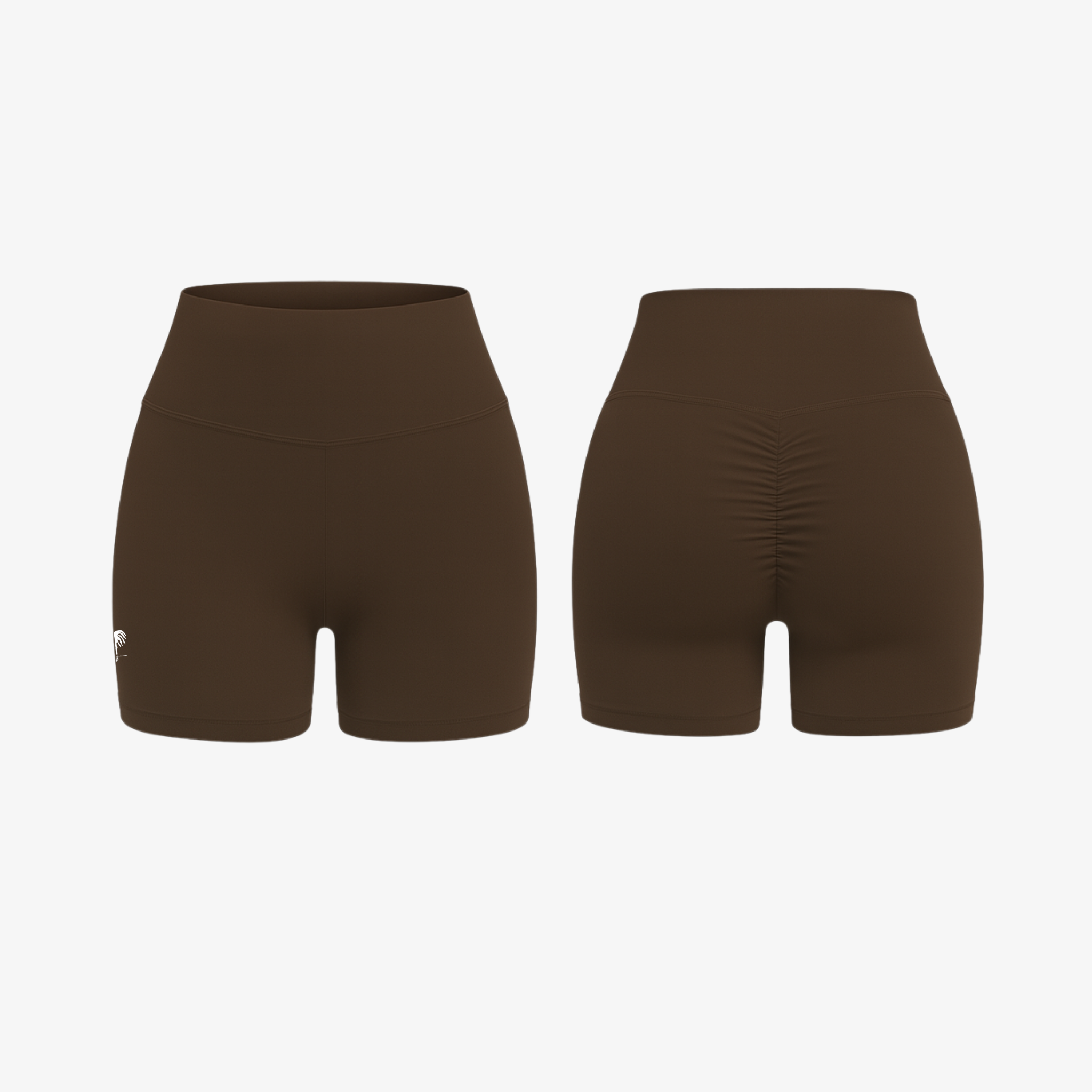 Earthy Brown QuickTone™ sculpting shorts designed to hug curves with effortless comfort and elegant stretch.