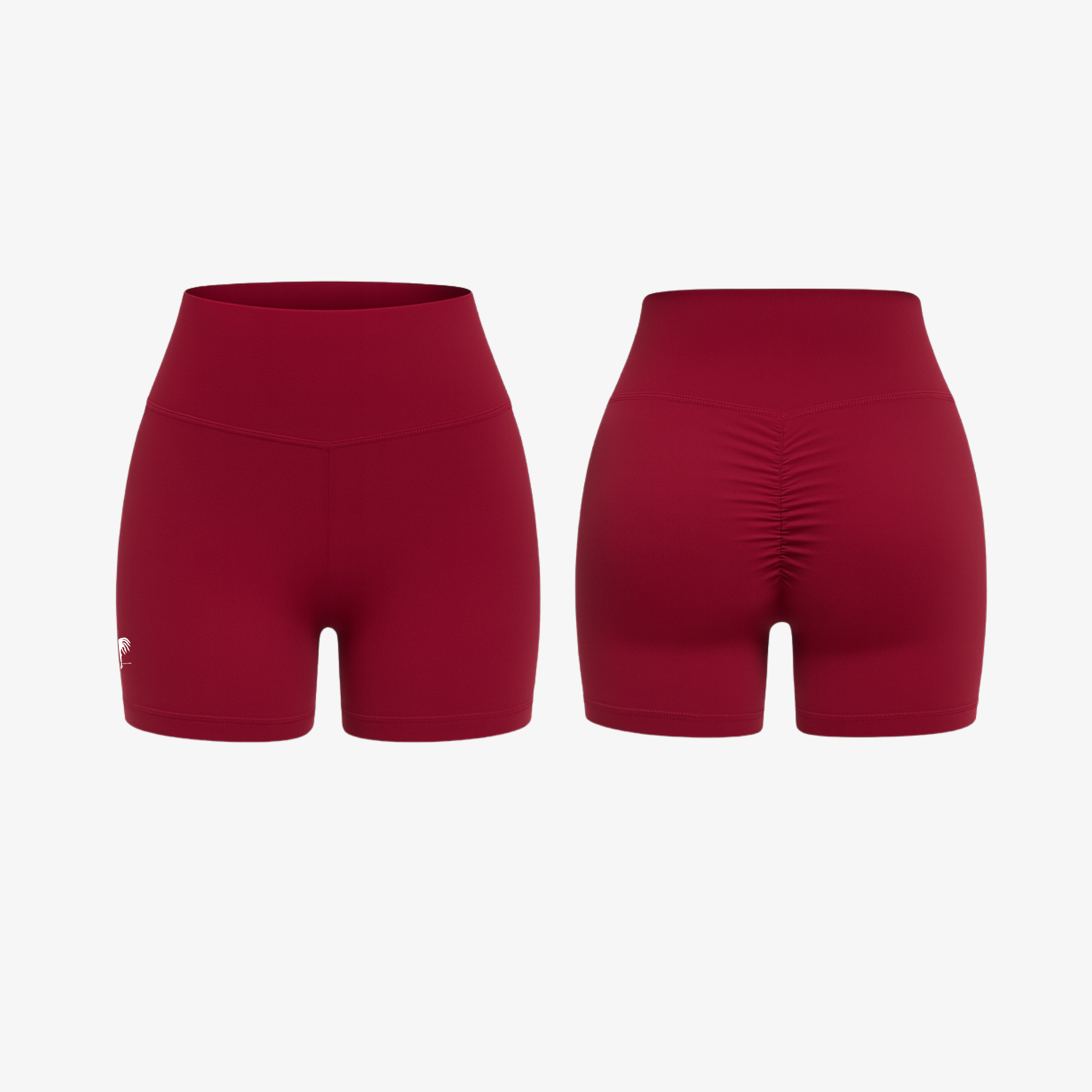 Vibrant Fire Sculpt red QuickTone™ shorts, engineered for maximum movement and a bold, body-contouring look.