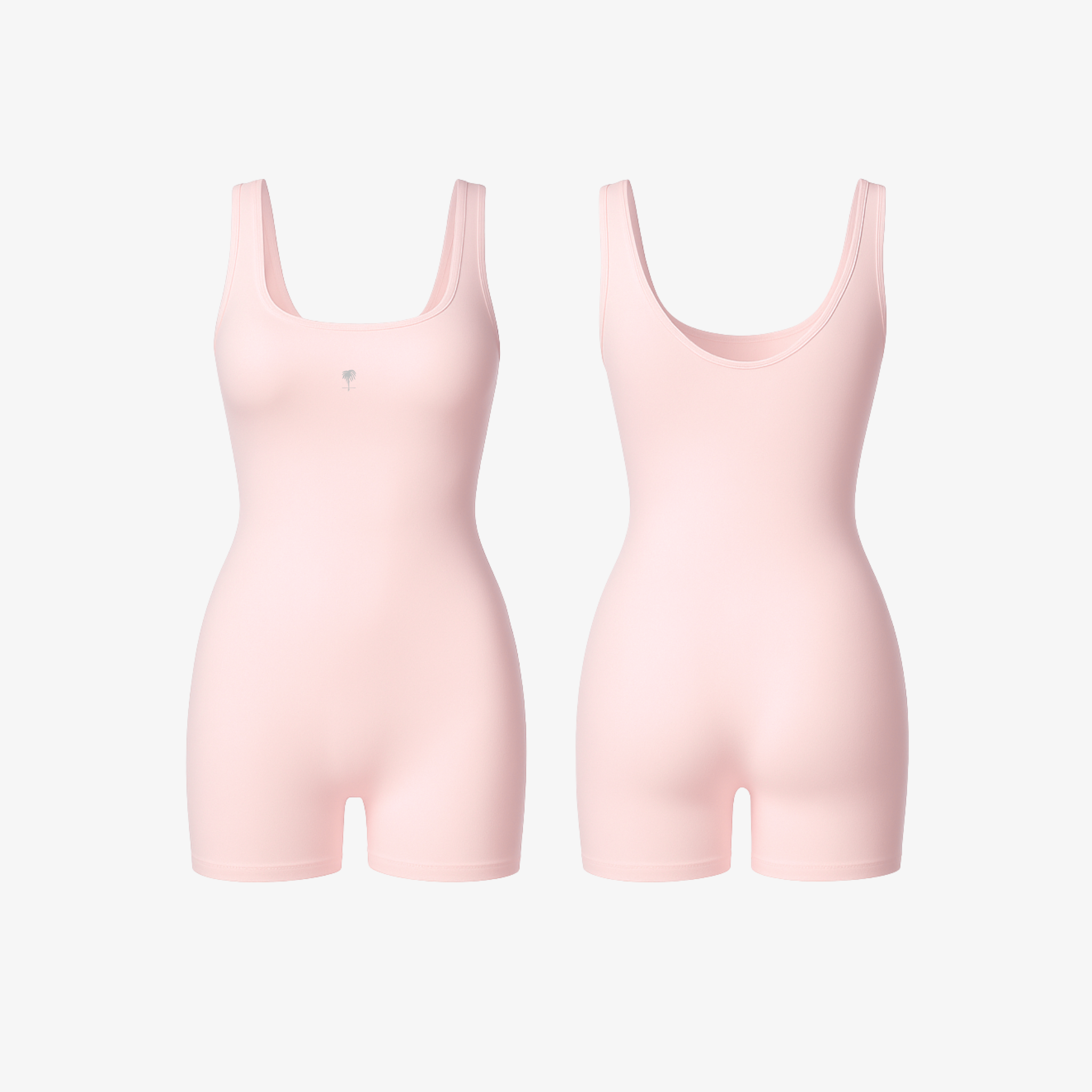 Feminine Blush Pink SleekForm™ suit, designed to embrace your body with soft stretch and an endlessly sleek silhouette.