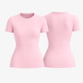 Feminine Blush Pink SoftForm™ sculpt tee, perfect for lounging or layering with a weightless, seamless feel.