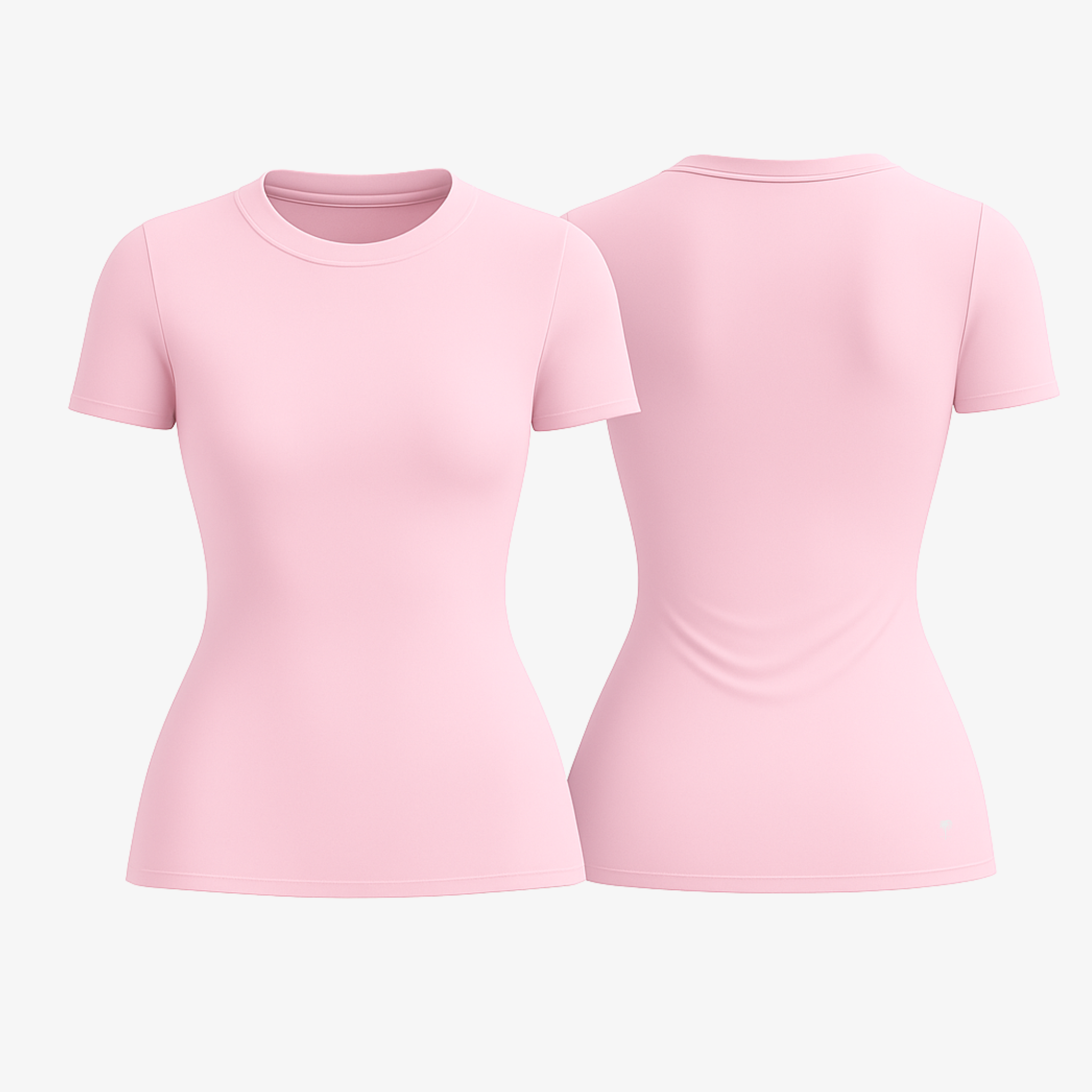 Feminine Blush Pink SoftForm™ sculpt tee, perfect for lounging or layering with a weightless, seamless feel.