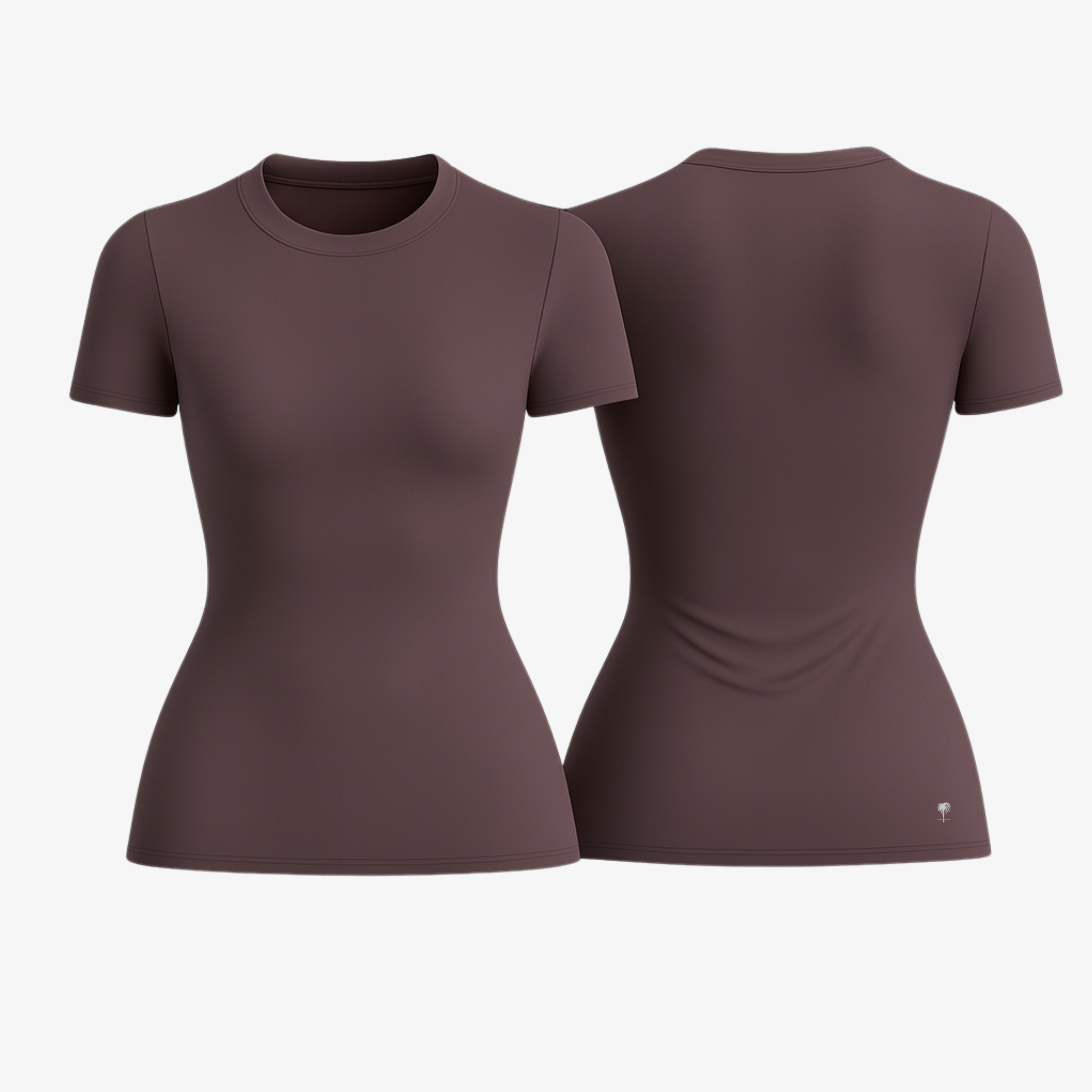 Elegant Rose Gold SoftForm™ sculpting T-shirt, blending premium comfort with a refined, body-contoured fit.