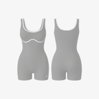 Neutral Stone Sculpt BodyLine™ ribbed jumpsuit with soft compression and a smooth, contoured silhouette for a modern look.