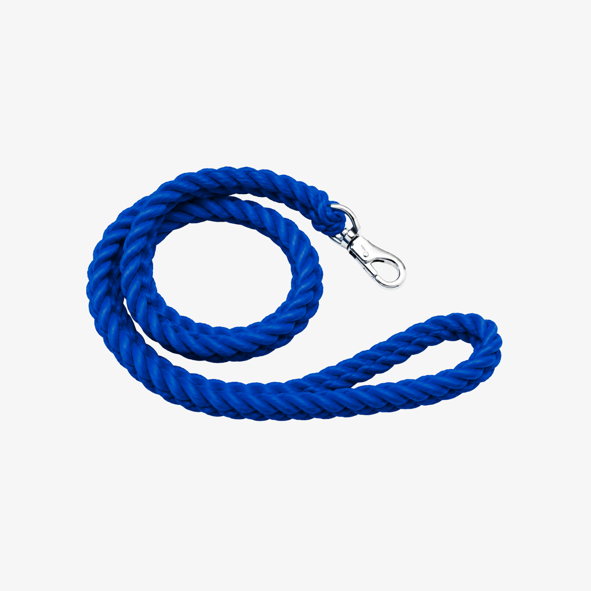 The Palm blue braided nylon rope dog leash with heavy-duty metal clip for medium and large dogs