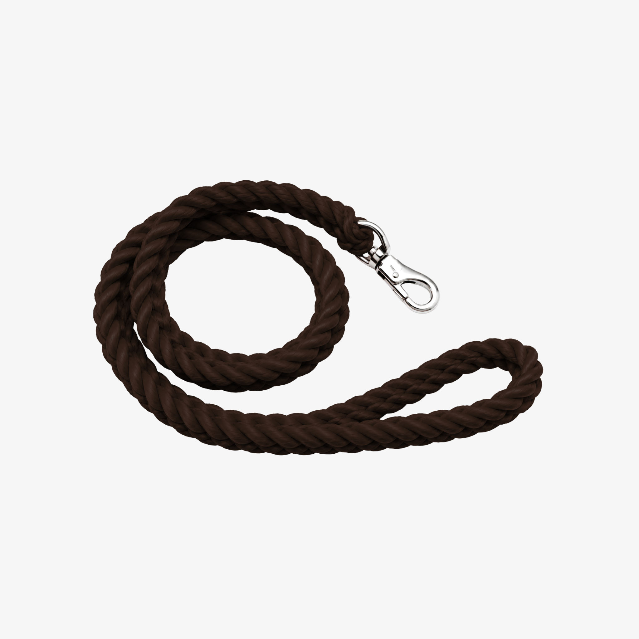 The Palm brown braided nylon rope dog leash with heavy-duty metal clip for medium and large dogs