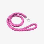 The Palm pink braided nylon rope dog leash with heavy-duty metal clip for medium and large dogs