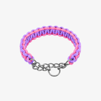 The Palm TwistRope™ braided dog collar in Lavender with durable nylon rope, heavy-duty steel slip chain, and adjustable fit for medium and large dogs.