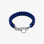 The Palm TwistRope™ braided dog collar in Royal Blue with durable nylon rope, heavy-duty steel slip chain, and adjustable fit for medium and large dogs.
