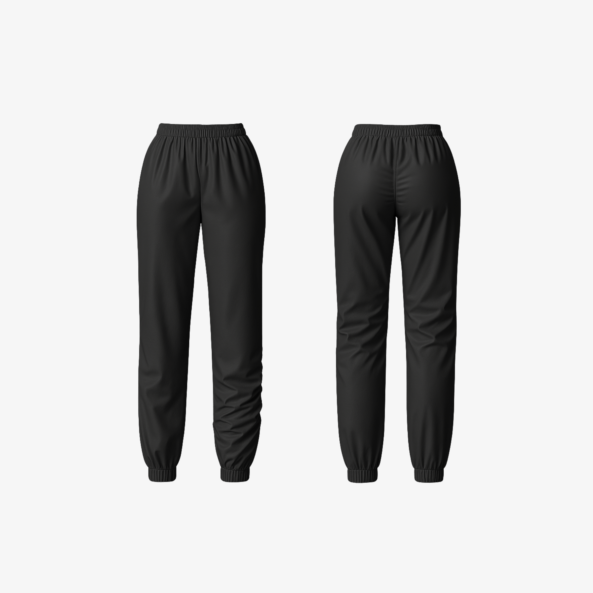 Jet Black ToneFlow™ Joggers shown from front and back views with a relaxed, sculpted silhouette