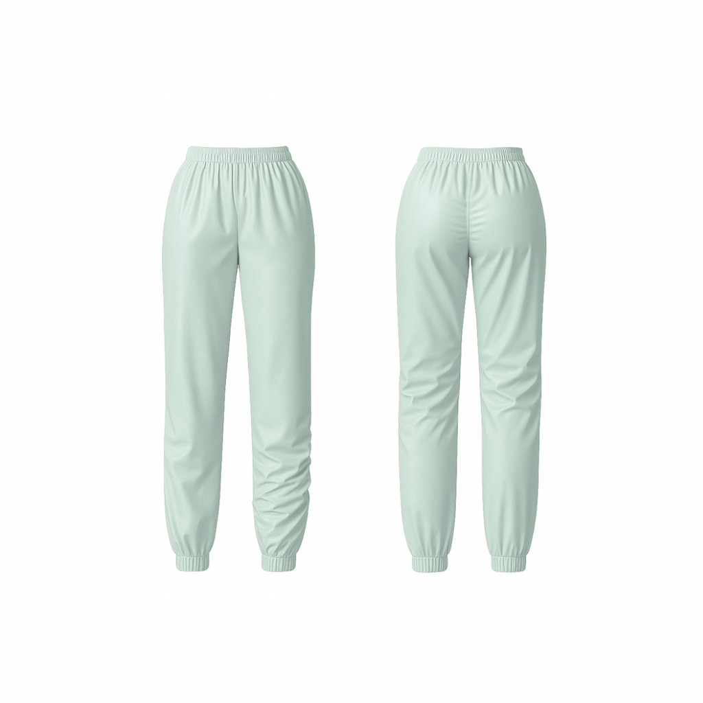 Minimalist mint cloud joggers with a sculpting high-rise fit and tapered ankle design — crafted for effortless comfort and everyday elegance.
