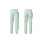 Minimalist mint cloud joggers with a sculpting high-rise fit and tapered ankle design — crafted for effortless comfort and everyday elegance.