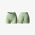 Mint Green V-Waist™ fitness shorts made from soft four-way stretch fabric