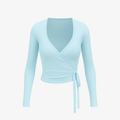 Vibrant Bright Blue WrapLuxe™ long sleeve top with a bold, sculpting fit and breathable performance fabric.